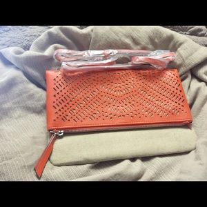 Stella & Dot Waverly Petite Orange Clutch